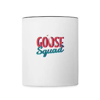 Goose Squad Nature Oiseaux Oies Animaux sauvages - Mug contrasté - blanc/noir - Devant