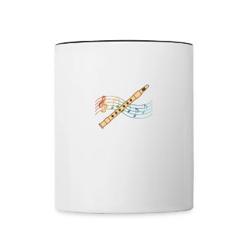 Flutist Funny Saying Flute Player Orchestra Flute - Contrasting Mug - white/black - Front