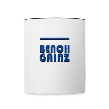 Life With Bench Ganiz Ironic Powerlifting - Tasse zweifarbig - Weiß/Schwarz - Vorne