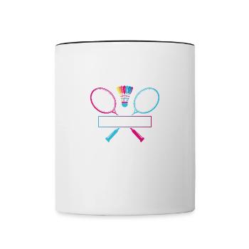 Badminton Quote Cool Retro Hobby Badminton Sports - Mug contrasté - blanc/noir - Devant