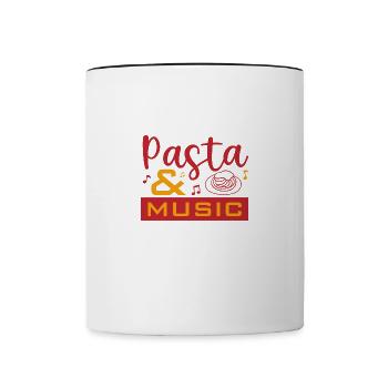 Pasta and Music Spaghetti Italian Food - Contrasting Mug - white/black - Front