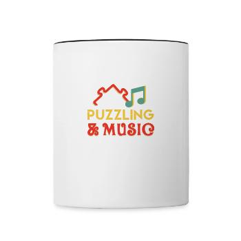 Puzzling and Music Notes Hobby Puzzler Jigsaw - Contrasting Mug - white/black - Front