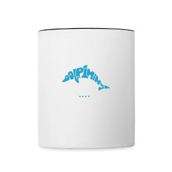 Sea Animal Ironic Zitat Cute Delfin Ocean - Tasse zweifarbig - Weiß/Schwarz - Vorne