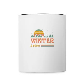 Livres de lecture d'hiver Cozy Tea Snow Winter - Mug contrasté - blanc/noir - Devant