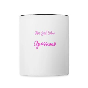 Une fille aime les opossums, la faune, les - Mug contrasté - blanc/noir - Devant