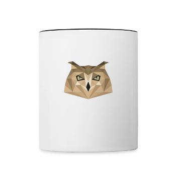 Eulenkunst Puristische Tierwelt Tier Natur - Tasse zweifarbig - Weiß/Schwarz - Vorne