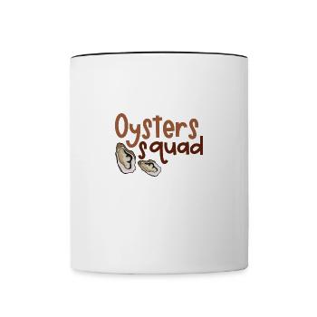 Seafood Chef Manger des Huîtres Hobby Chef - Mug contrasté - blanc/noir - Devant