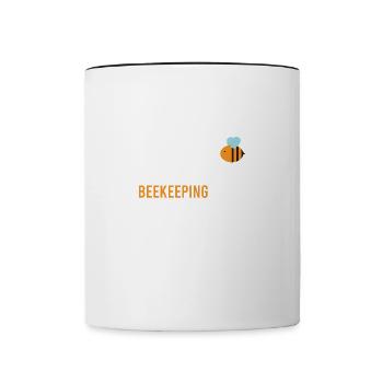 Garçon aime l'apiculture Le miel de la - Mug contrasté - blanc/noir - Devant