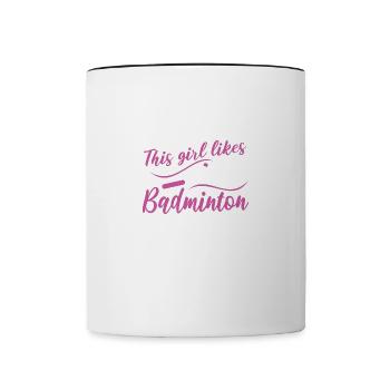 Lustiges Sprichwort Hobbysport Badmintonspieler - Tasse zweifarbig - Weiß/Schwarz - Vorne