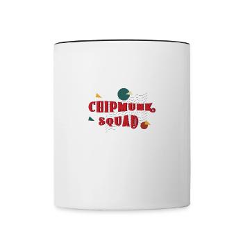 Chipmunk Squad Cute Squirrel Forest Animal - Contrasting Mug - white/black - Front