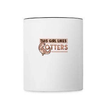 Une fille aime les loutres, les rongeurs, les - Mug contrasté - blanc/noir - Devant