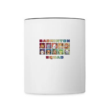 Navette de badminton Squad, animaux mignons, - Mug contrasté - blanc/noir - Devant