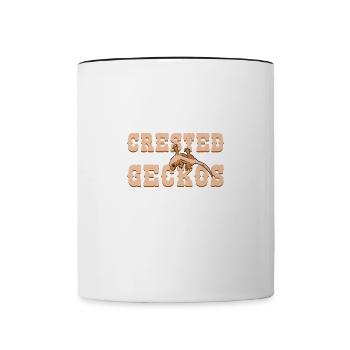 Exotische Tier-niedliche Schopfgeckos-Echse - Tasse zweifarbig - Weiß/Schwarz - Vorne