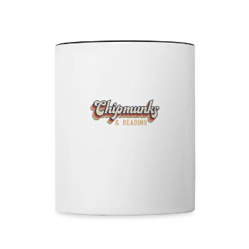 Chipmunks and Reading Books Literature Squirrel - Contrasting Mug - white/black - Front
