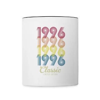 1996 Anniversaire né en 1996 Retro Vintage - Mug contrasté - blanc/noir - Devant