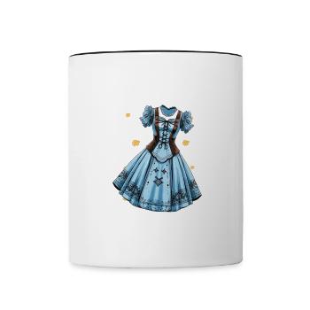 Dirndl Ersatz - Tasse zweifarbig - Weiß/Schwarz - Vorne