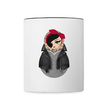 Matroschka Jayne - Tasse zweifarbig - Weiß/Schwarz - Vorne