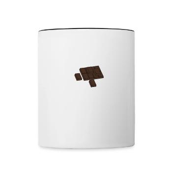Thinking About Chocolate Eating Dark Chocolate - Contrasting Mug - white/black - Front