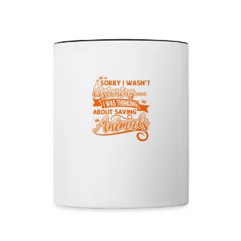 Über das Retten von Tieren nachdenken Rette süße - Tasse zweifarbig - Weiß/Schwarz - Vorne