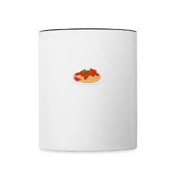 Spaghetti machen mich zu Completti Ironic Pasta - Tasse zweifarbig - Weiß/Schwarz - Vorne