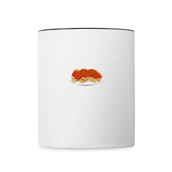 Spaghetti Completti Ironisches Zitat Nudeliebhaber - Tasse zweifarbig - Weiß/Schwarz - Vorne