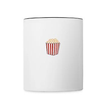 Popcorn essen Ironisches Sprichwort Popcornkoch - Tasse zweifarbig - Weiß/Schwarz - Vorne