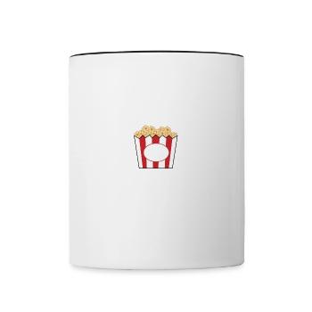 Popcorn lustiges Sprichwort Essen Mais Popcorn - Tasse zweifarbig - Weiß/Schwarz - Vorne