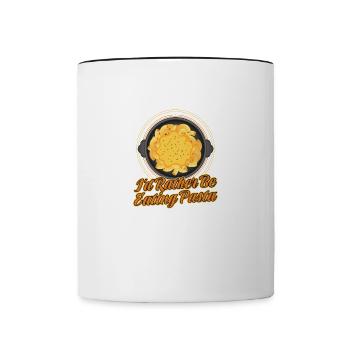 Plutôt manger des pâtes Cuisine italienne - Mug contrasté - blanc/noir - Devant