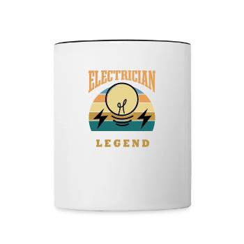 Electrician Legend Dicton drôle Electro Worker - Mug contrasté - blanc/noir - Devant
