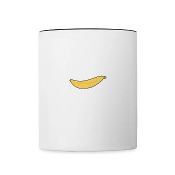Funny Saying Eating Bananas Exotic Fruits - Contrasting Mug - white/black - Front