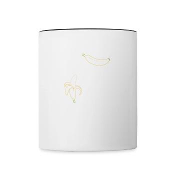 Distracted by Exotic Fruits Bananas Tropical Fruit - Contrasting Mug - white/black - Front