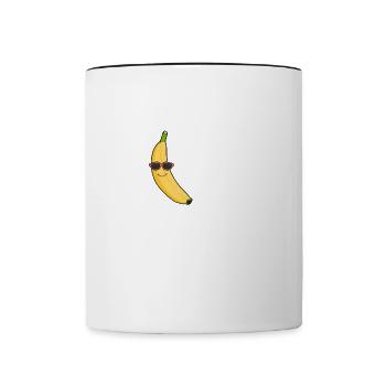 Banana Eating Funny Quote Girl Likes Bananas - Contrasting Mug - white/black - Front