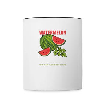 Watermelon Squad Team Tropische Sommerfrüchte - Tasse zweifarbig - Weiß/Schwarz - Vorne