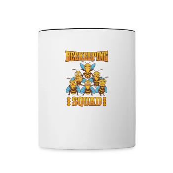 Beekeeping Squad Ironic Saying Beekeeper Honey - Contrasting Mug - white/black - Front