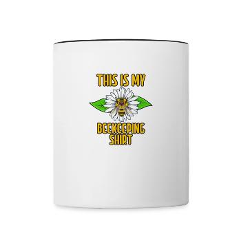 Citation amusante sur l'apiculture Beeswax Beehive - Mug contrasté - blanc/noir - Devant