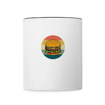 Machine à cheeseburger Hobby Fast Food - Mug contrasté - blanc/noir - Devant