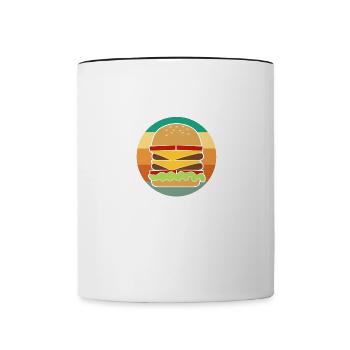 Nourriture délicieuse : Burger Hamburger Chef - Mug contrasté - blanc/noir - Devant