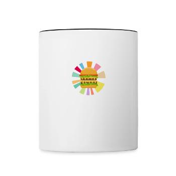 Gimme That Burger Funny Quote Eating Hamburgers - Contrasting Mug - white/black - Front