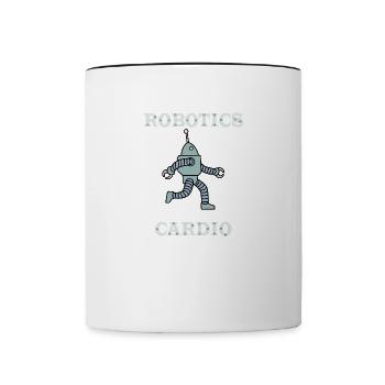 Robotik als Cardio Ironic Hobbyingenieur - Tasse zweifarbig - Weiß/Schwarz - Vorne