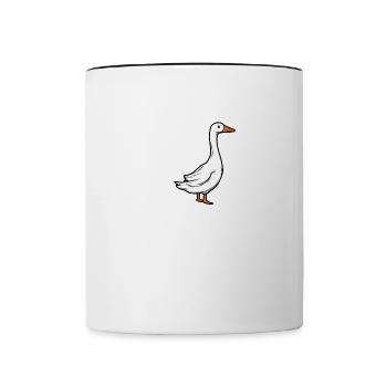 Penser à la faune des oies, dire drôle d'oie - Mug contrasté - blanc/noir - Devant