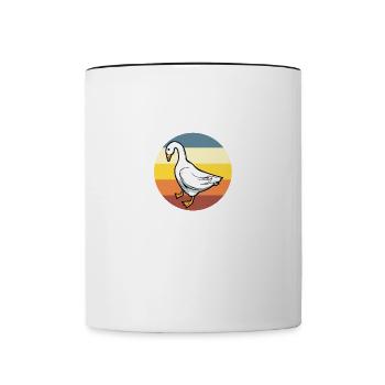 Jolie oie, nature, oiseaux sauvages, oies - Mug contrasté - blanc/noir - Devant