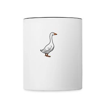 Une fille aime les oies, la faune, l'oiseau, - Mug contrasté - blanc/noir - Devant
