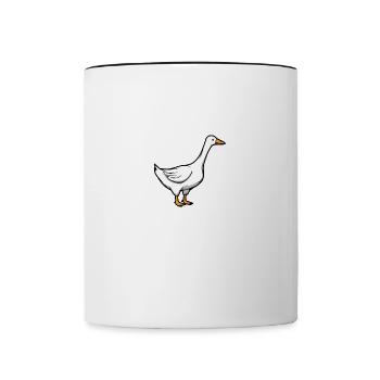 Mädchen mag Gänse, Wald, Tier, Natur, Gans - Tasse zweifarbig - Weiß/Schwarz - Vorne