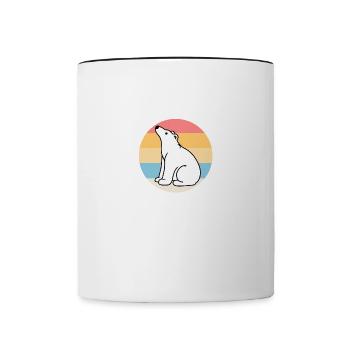 Smile Eisbären niedliche Tierwelt Natur - Tasse zweifarbig - Weiß/Schwarz - Vorne