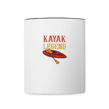 Kayak Legend Canoë Wildlife en - Mug contrasté - blanc/noir - Devant