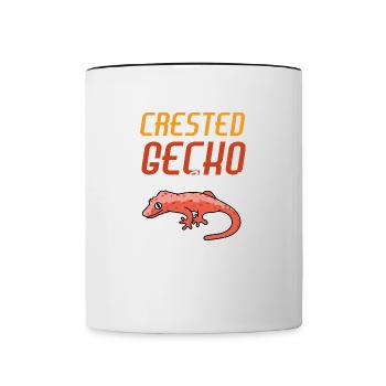 Joli reptile exotique lézard Crested Gecko Squad - Mug contrasté - blanc/noir - Devant