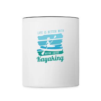 La vie avec le kayak, le canoë, la faune, la - Mug contrasté - blanc/noir - Devant