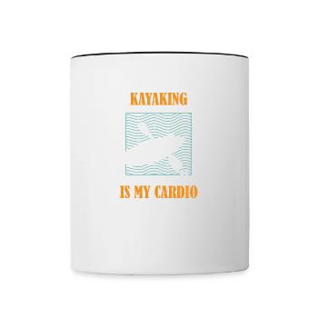 Faire du kayak en tant que Cardio Canoe Whitewater - Mug contrasté - blanc/noir - Devant
