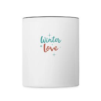 Winter Love Cozy Winter Days Chocolat chaud Snow - Mug contrasté - blanc/noir - Devant
