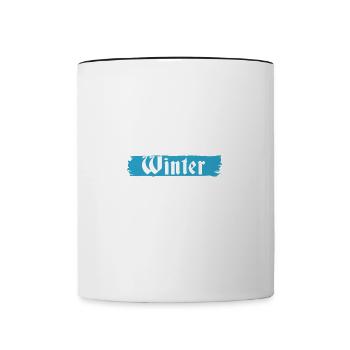 Fille aime l'hiver, journées d'hiver confortables, - Mug contrasté - blanc/noir - Devant